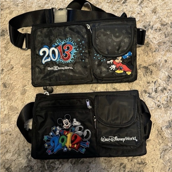 Disney Handbags - 2 Disney World Black Mickey Mouse Bags(Fanny packs)